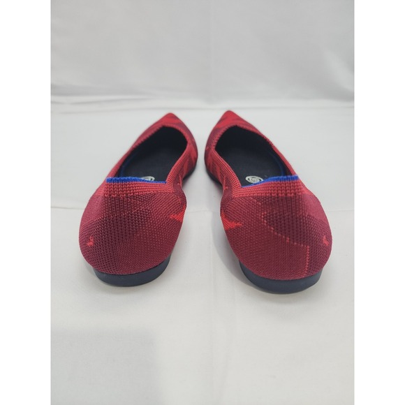 Rothy's Ballet Flat Shoes Womens 7W Red Camo Knit Pointed Toe Slip On Comfort - Picture 4 of 9